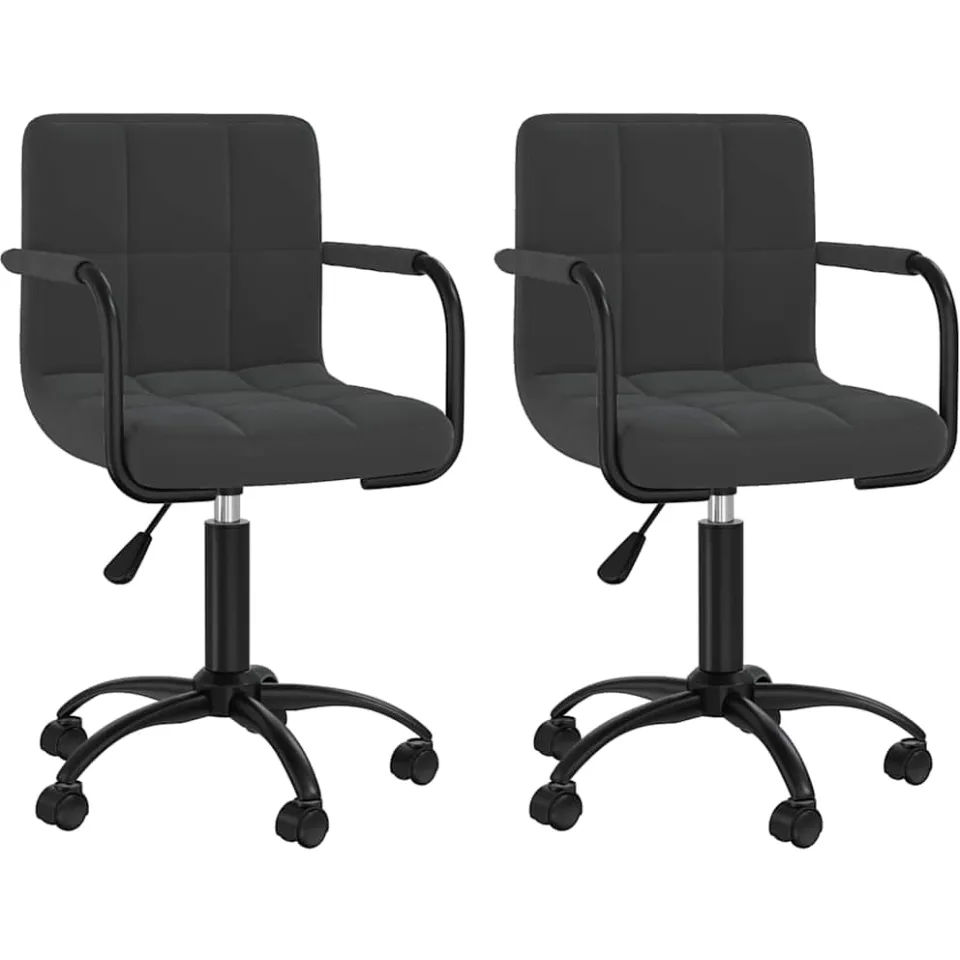 vidaXL Eetkamerstoelen draaibaar 2 st fluweel zwart, foto 3