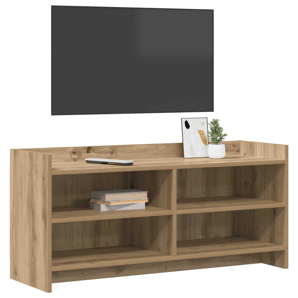 vidaXL TV-kast 100 x 33 x 47 cm Artisanaal eiken Bewerkt hout, foto 3