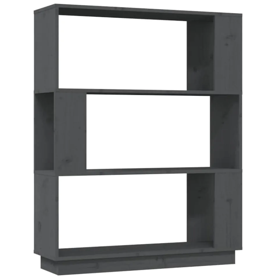 vidaXL Boekenkast/kamerscherm 80x25x101 cm massief grenenhout grijs