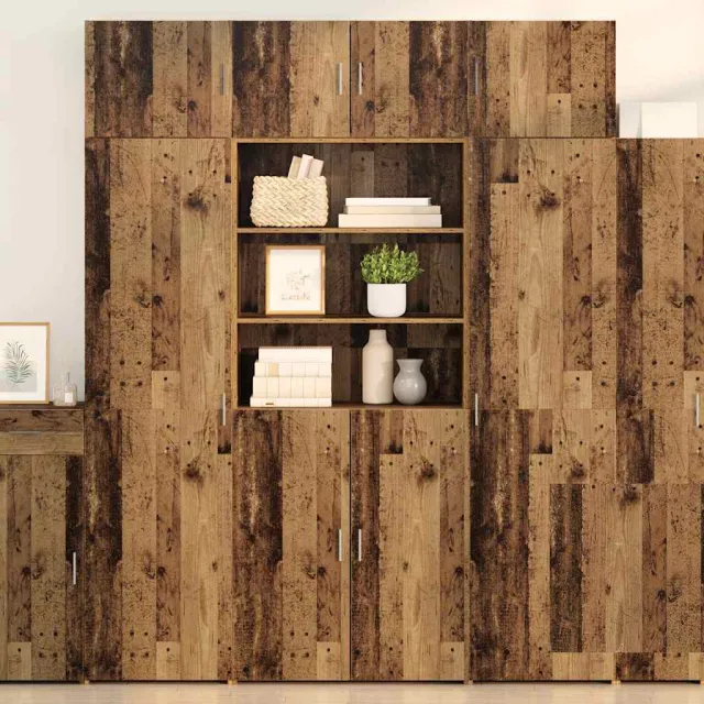 vidaXL Opbergkast Oud Hout 80 x 42,5 x 225 cm Bewerkt hout bruin, foto 2