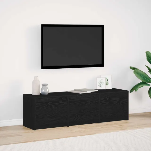 vidaXL TV-kast Zwart Eiken Bewerkt hout, foto 2