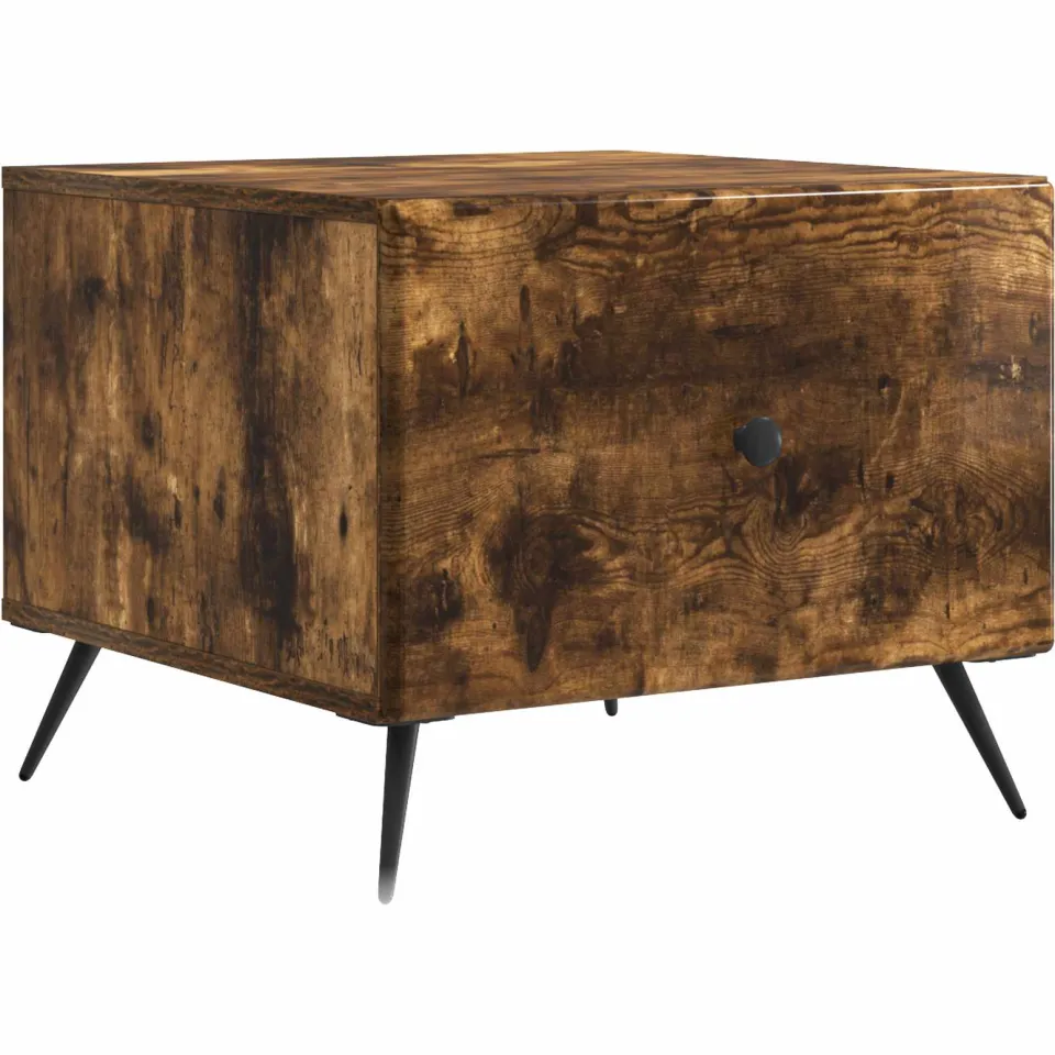 vidaXL Salontafel Gerookt eiken 49 x 50 x 40 cm Bewerkt hout, foto 3