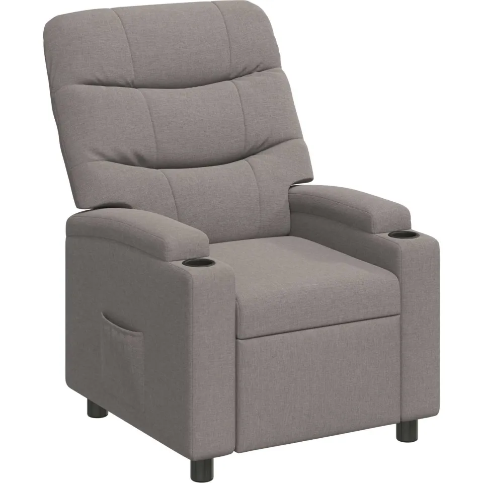 vidaXL Ligstoel Taupe 75 x 93 x 102 cm Stof, foto 3