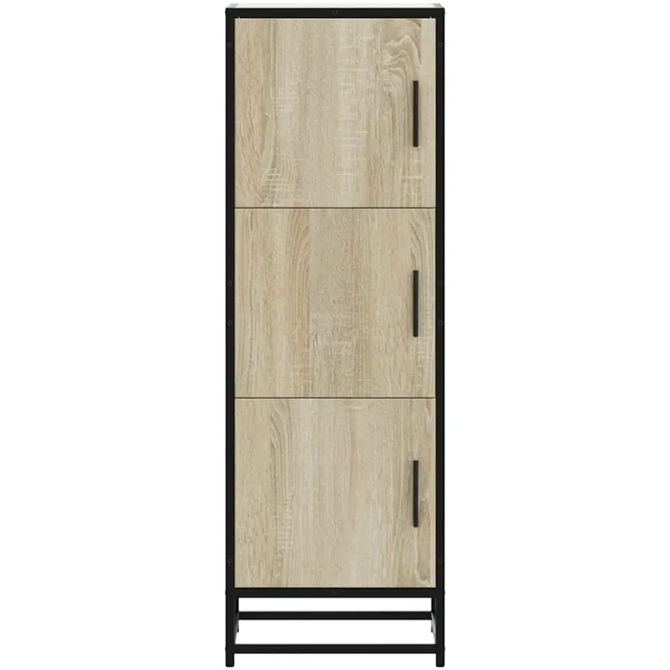 vidaXL Hoge kast 35,5x35x106,5 cm bewerkt hout en metaal sonoma eiken, foto 4