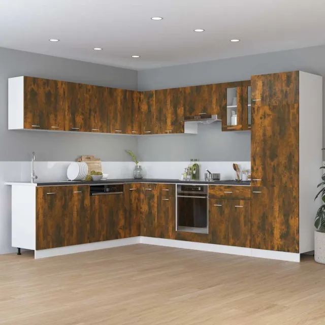 vidaXL Onderkast met lade Lyon 60x46x81,5cm bewerkt hout gerookt eiken Bruin
