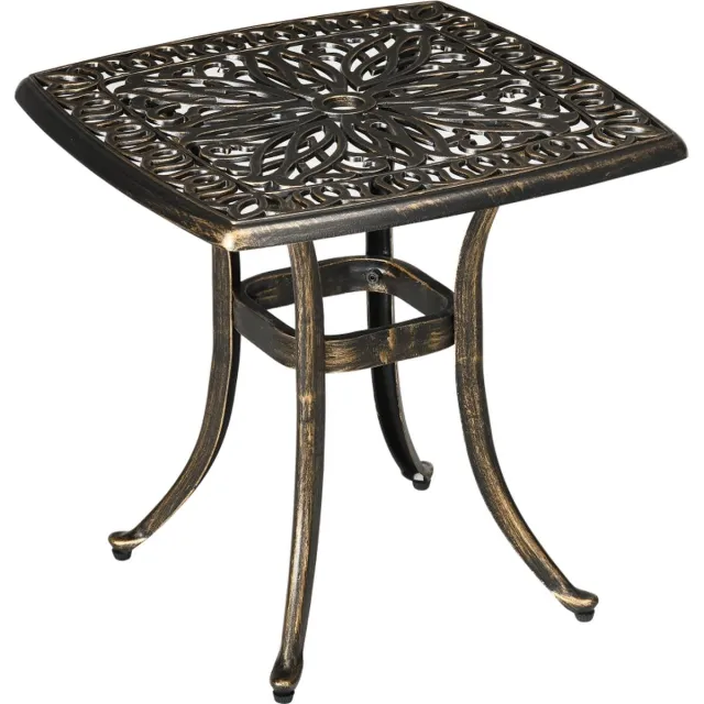 Zenzee Tuintafel - Vintage ontwerp - Bistrotafel - Tafel - Balkontafel - Brons - 54 x 54 x 52,5 cm