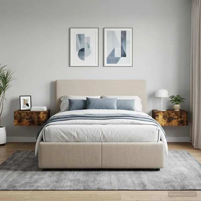 vidaXL Wandbeugel Bedkast 2 st Gerookt eiken 49 x 34,5 x 20 cm Bruin