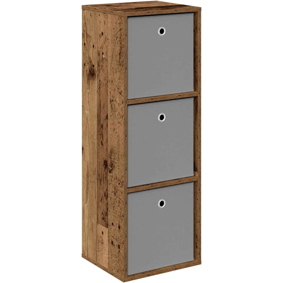 vidaXL Dressoir met lade Oudhout 35 x 32 x 99,5 cm bruin