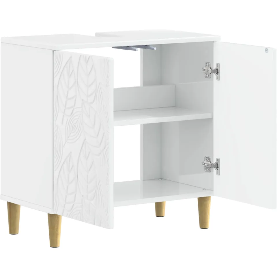 vidaXL Badkamer wastafelkast DELFT Hoogglans Wit 59,5 x 31,5 x 59 cm