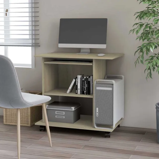 vidaXL Computerbureau 80x50x75 cm bewerkt hout sonoma eikenkleurig Bruin