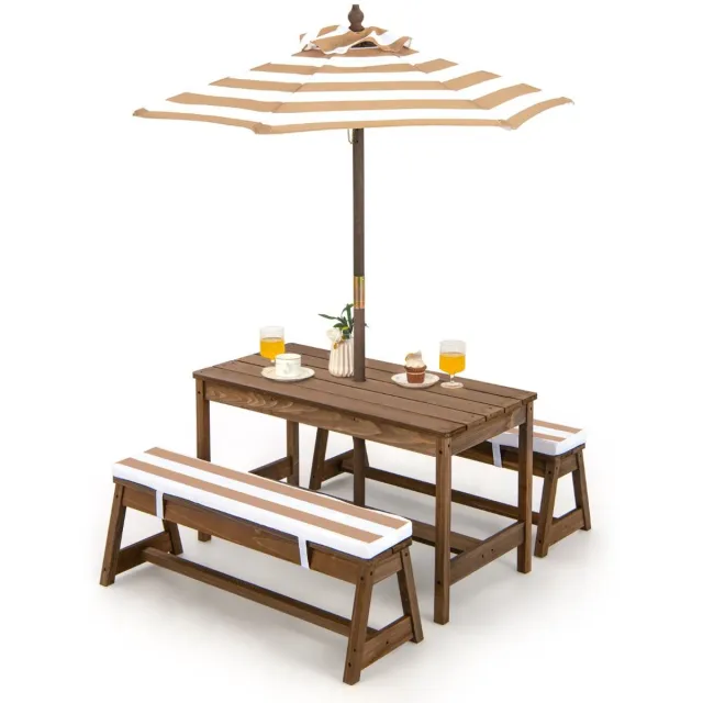 GranMaison Picknicktafel - Kinderen - Tuintafel - Multifunctionele Picknick tafel - Speeltafel - Geschikt voor Buiten -Koffie