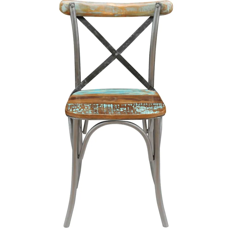 vidaXL Eetkamerstoelen 4 st massief gerecycled hout meerkleurig, foto 3