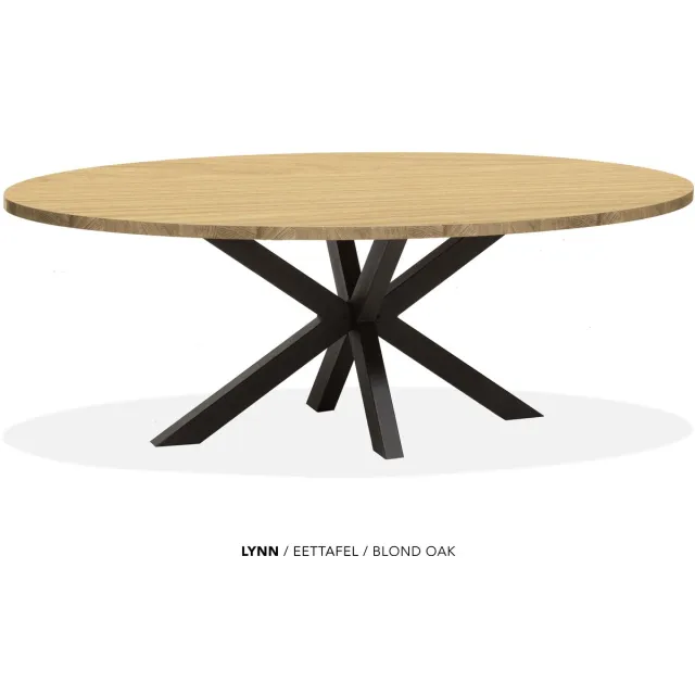 Maxfurn Lynn - Ovale eettafel Lynn | Zeer krasvast | Kleur: Blond Oak | Afm. 250x128cm Natuurlijk eiken