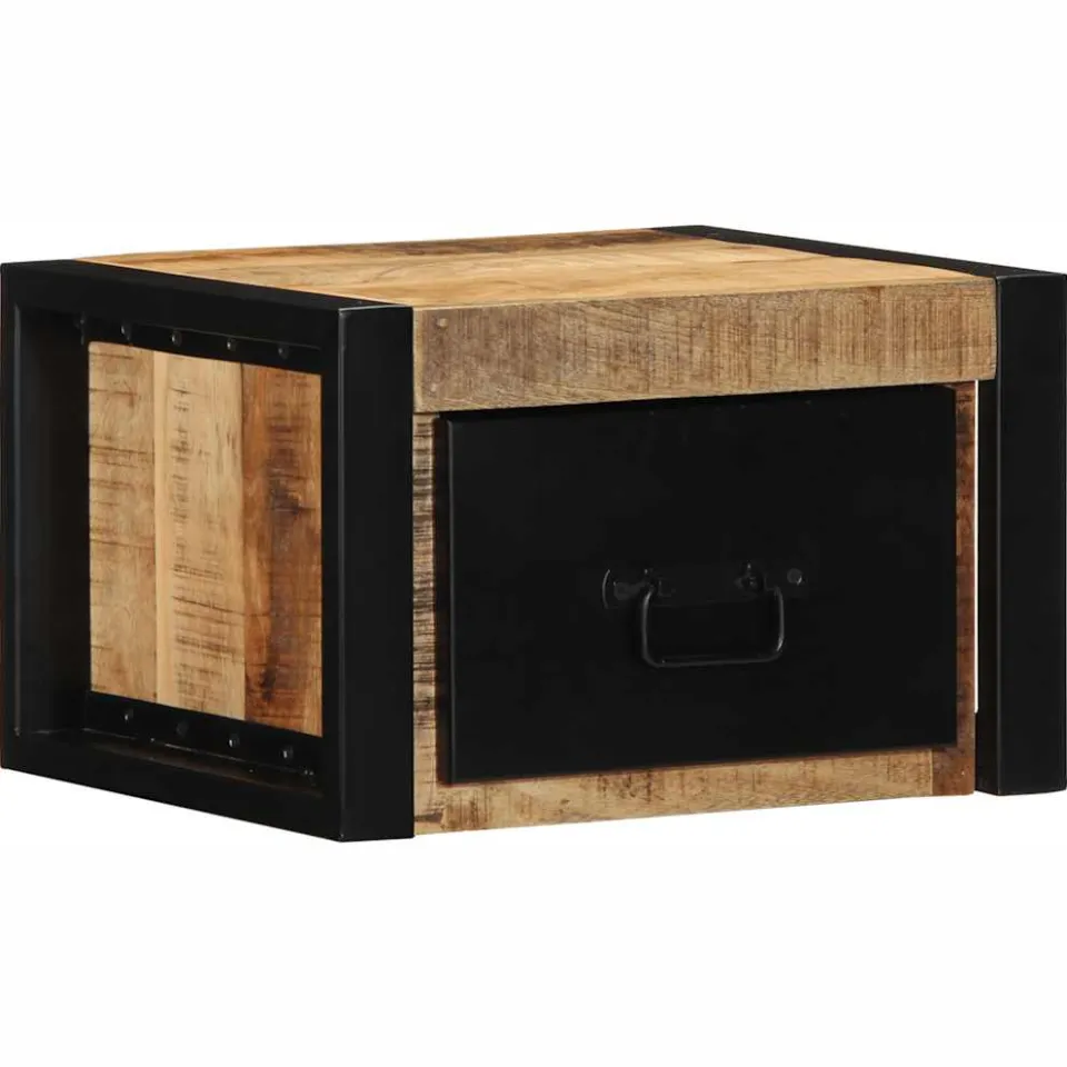 vidaXL Nachtkastje 40x35x25 cm massief ruw mangohout bruin, foto 3