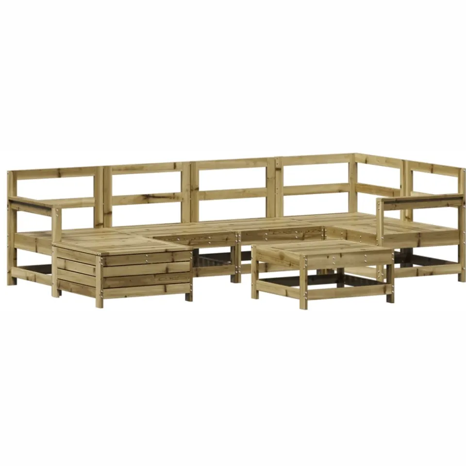vidaXL 7-delige Loungeset geïmpregneerd grenenhout bruin, foto 3