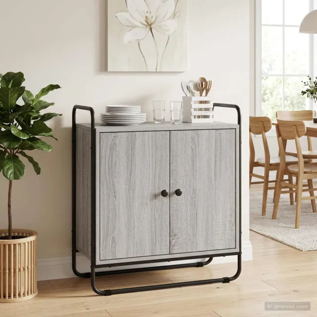 vidaXL Dressoir Grijs Sonoma 68 x 35 x 75 cm Bewerkt hout