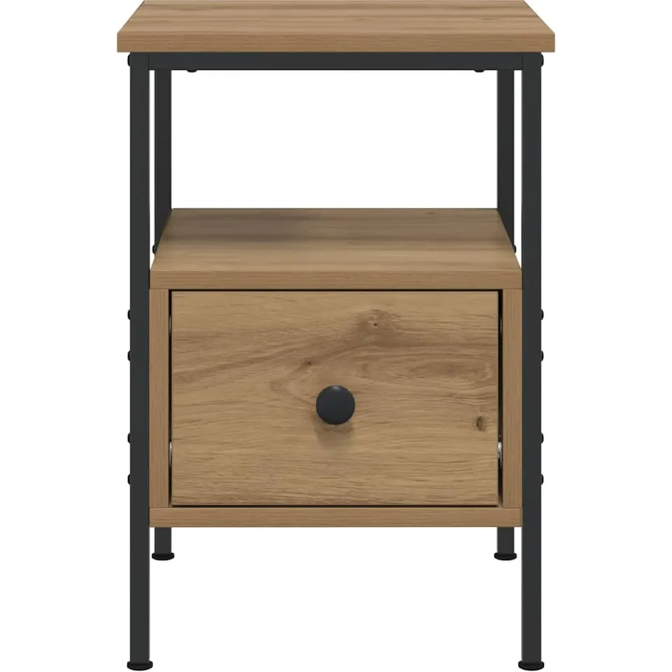 vidaXL Nachtkastjes 2 st 34x36x50cm bewerkt hout artisanaal eikenkleur, foto 4