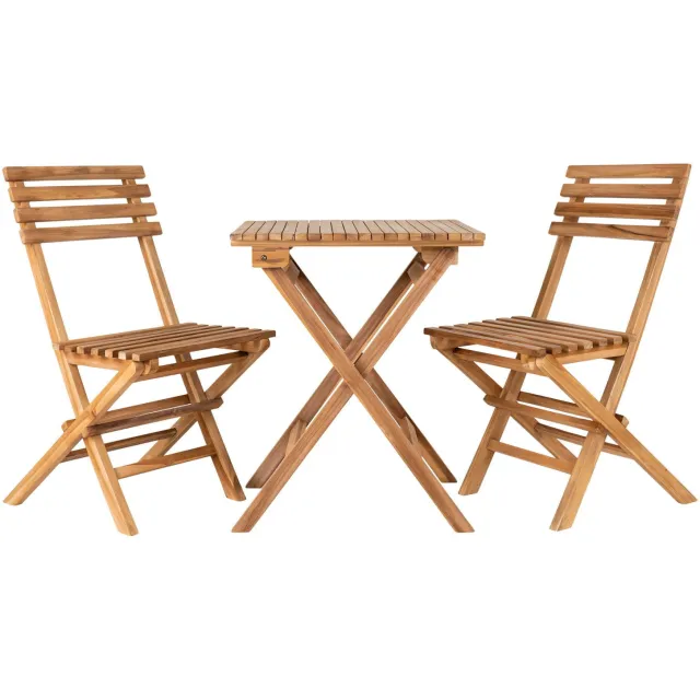 QUVIO Tuinset - Loungeset - Teakhout - Tuin - Terras - Balkon - Naturel Bruin