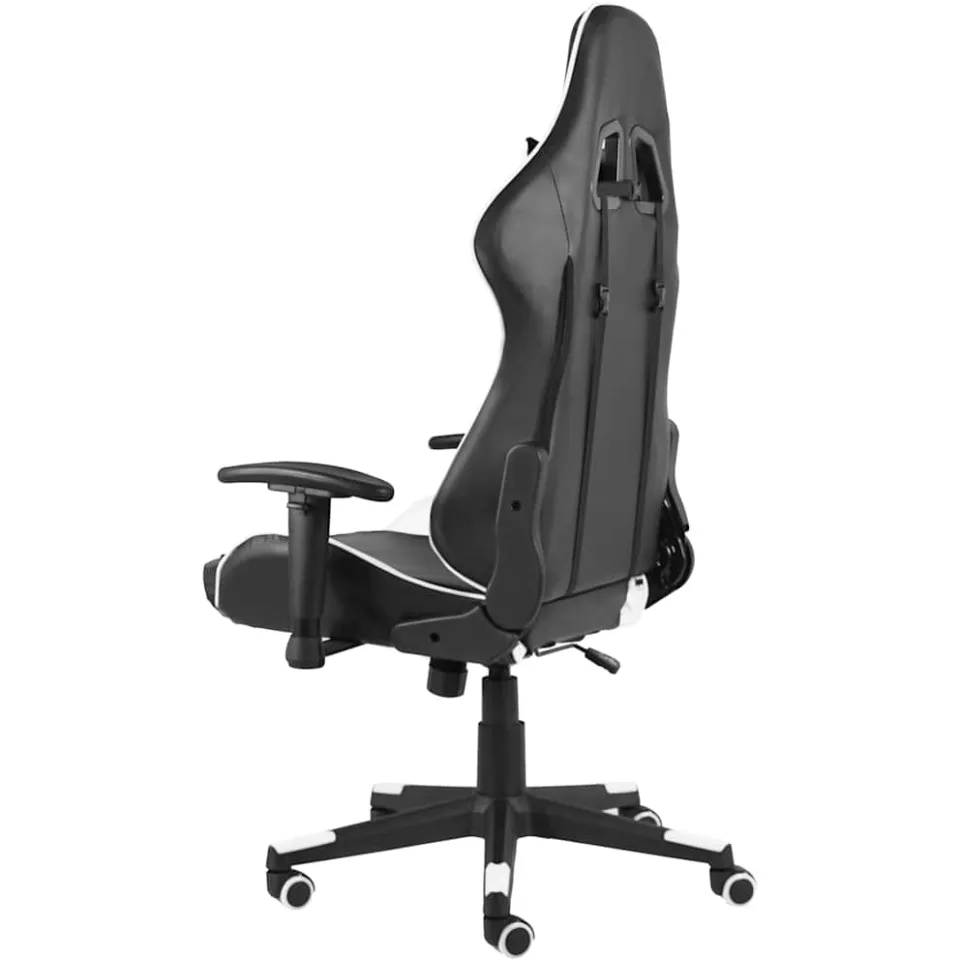 vidaXL Gamestoel draaibaar PVC wit, foto 2