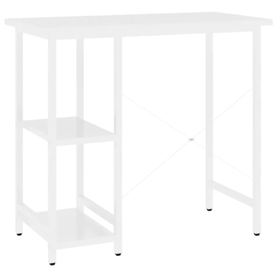 vidaXL Computerbureau 80x40x72 cm MDF en metaal wit, foto 4