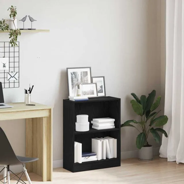 vidaXL Boekenkast 60 x 24 x 76 cm Bewerkt hout Zwart Eiken
