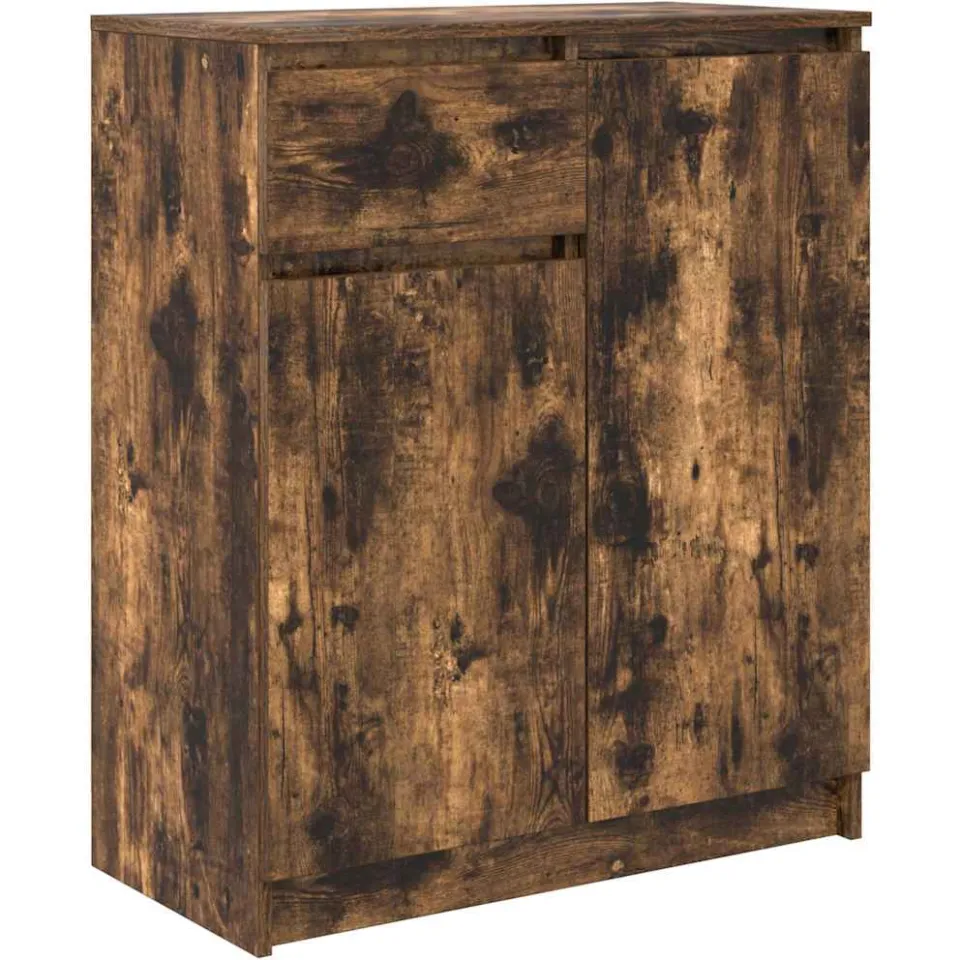 vidaXL Dressoir met lade 71x35x84 cm spaanplaat gerookt eikenkleurig Bruin