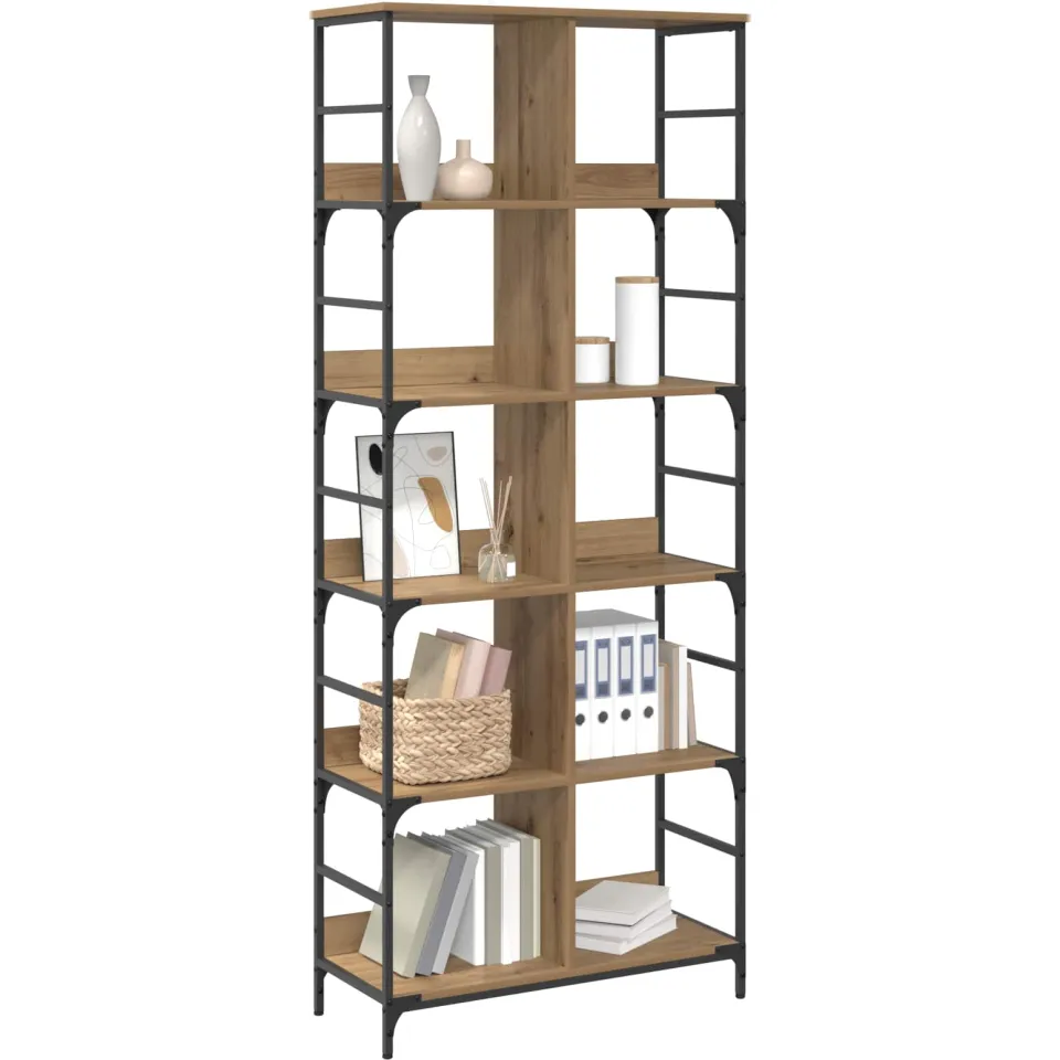 vidaXL Boekenkast 8-laags 78,5 x 33 x 188,5 cm metaal PB Bruin