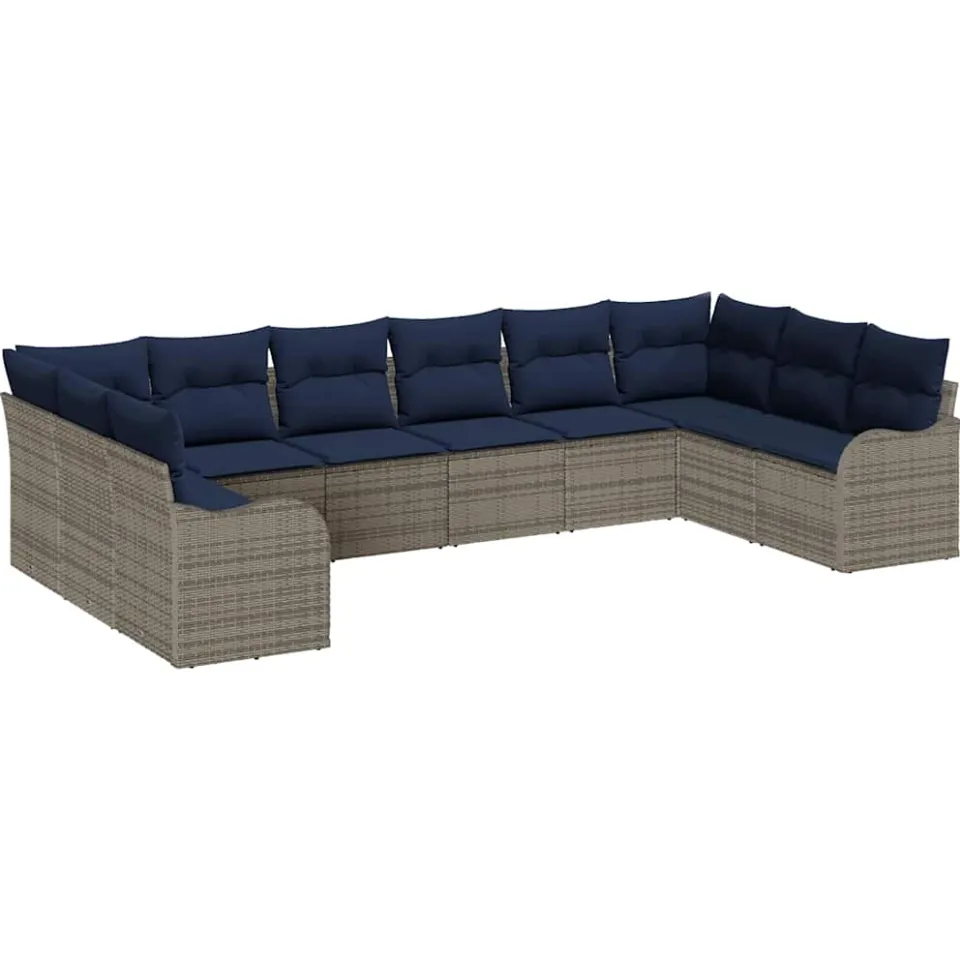 vidaXL Bankstel 10 st Grijs Polyester, foto 4