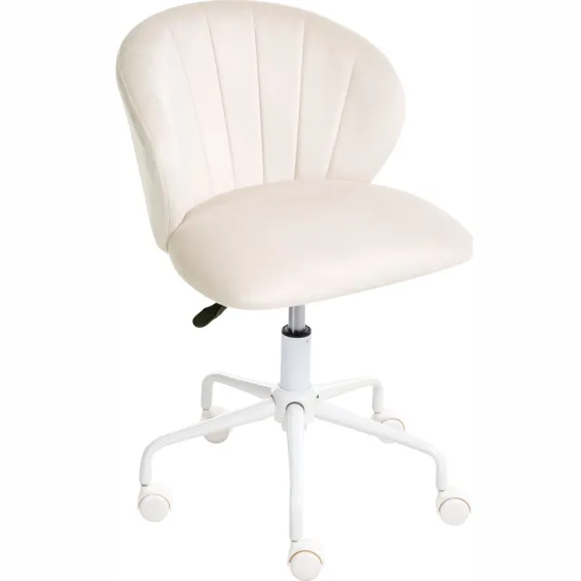 Beliani CHEERFUL - Bureaustoel - Gebroken wit - Fluweel