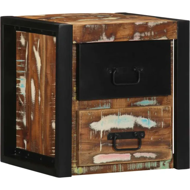 vidaXL Nachtkastje 40x35x40 cm massief gerecycled hout meerkleurig