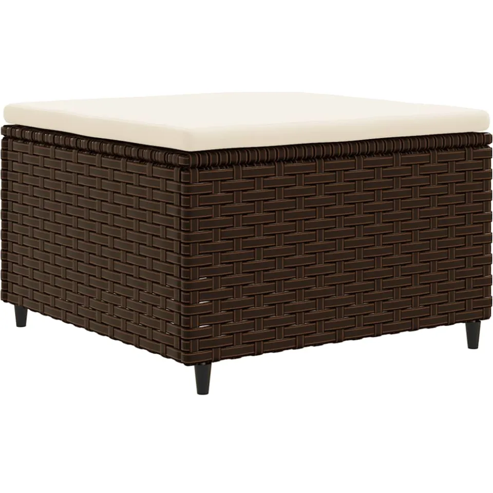 vidaXL 4-delige Loungeset met kussens poly rattan bruin, foto 4
