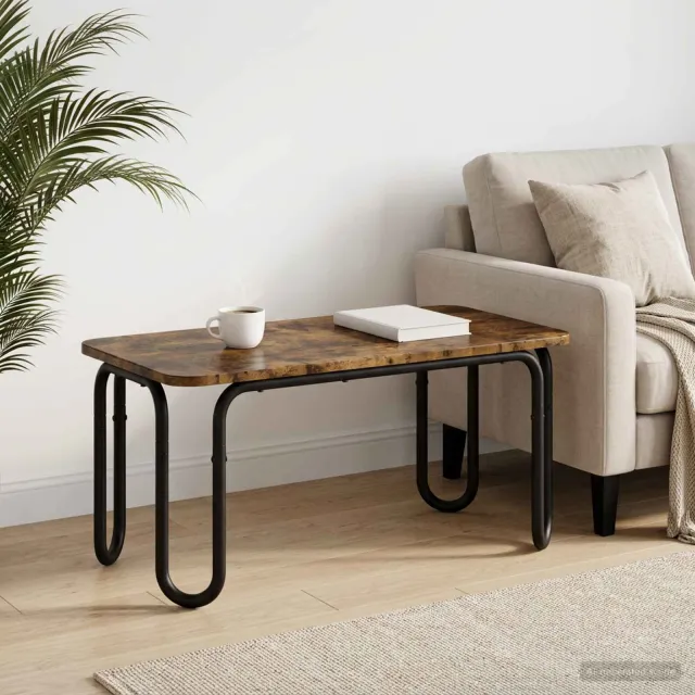 vidaXL Salontafel Gerookt eiken 100 x 50 x 45 cm Bewerkt hout, foto 2