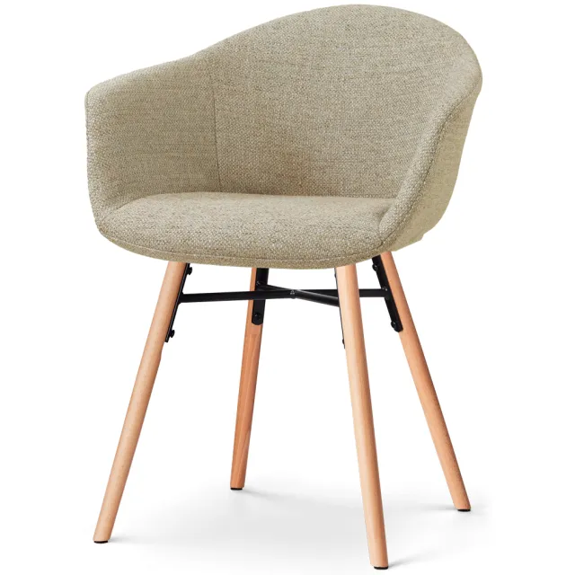 Nolon Nena-Otis eetkamerstoel taupe melange - houten onderstel
