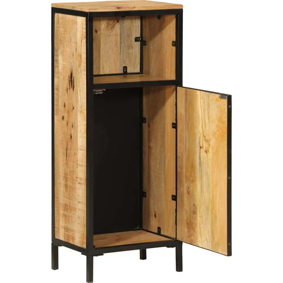 vidaXL Badkamerkast 40x27x90 cm massief mangohout en ijzer bruin, foto 2
