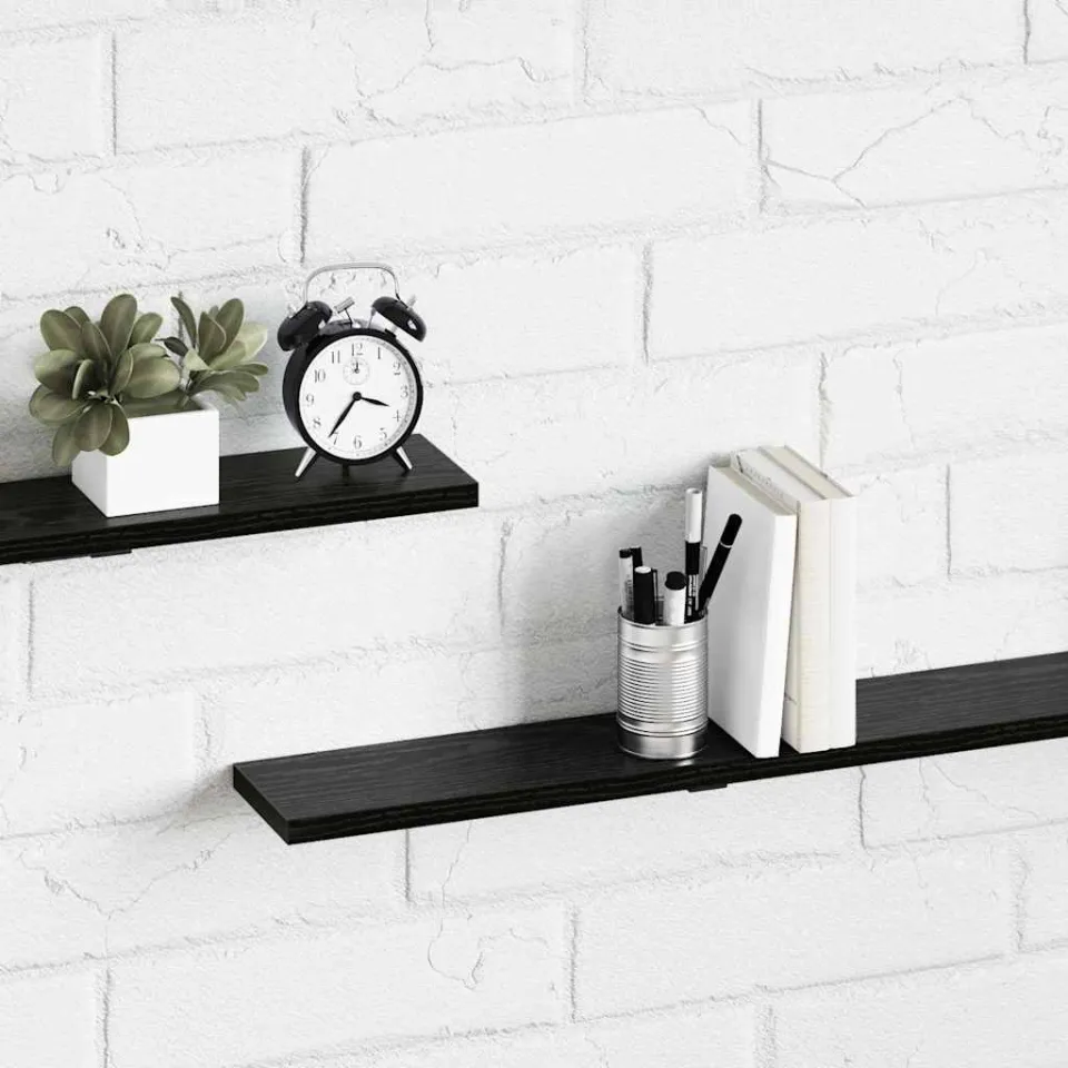 vidaXL Boekenplank Bord 3-laags 4 st 100 x 10 x 1,5 cm Bewerkt hout zwart, foto 4