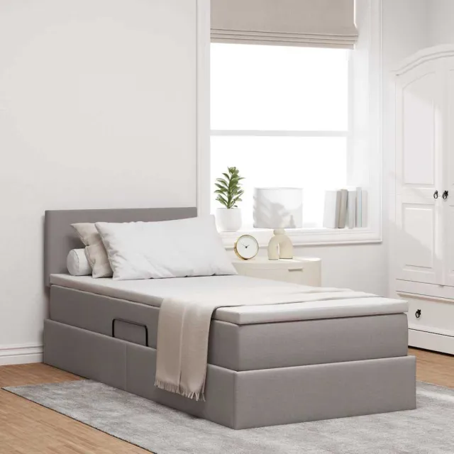 vidaXL Opslag bed met matras Lichtgrijs 90 x 200 cm fluweel