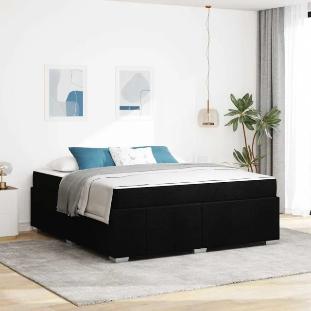 vidaXL Bedframe met matras Zwart 180 x 200 cm Stof