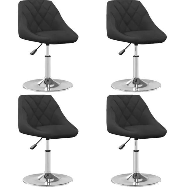 vidaXL Eetkamerstoelen draaibaar 4 st fluweel zwart