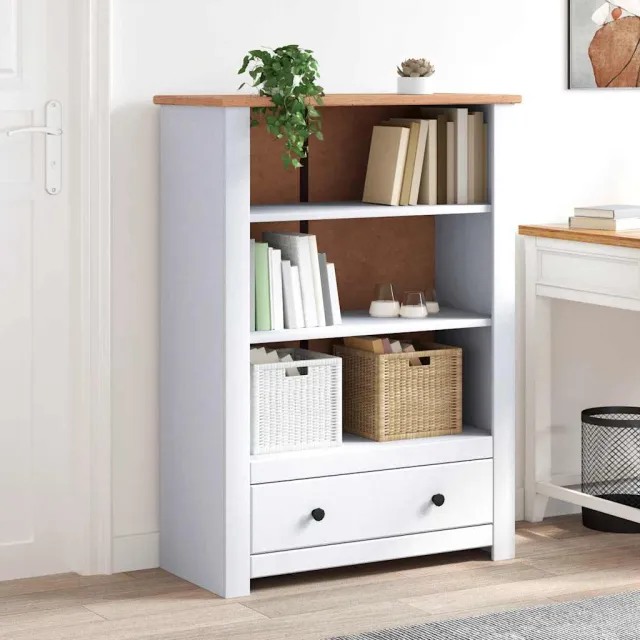 vidaXL Boekenkast Panama Range 80x35x110 cm massief grenenhout wit, foto 2