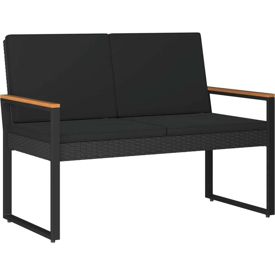 vidaXL Buitenmeubelset 4 st Zwart poly rattan, foto 4