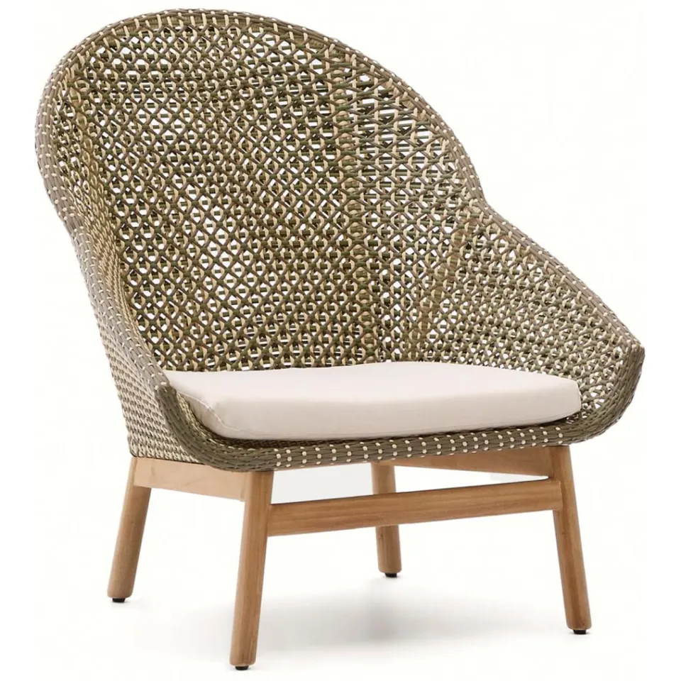 Kave Home Olbia fauteuil met hoge rug groen, foto 6
