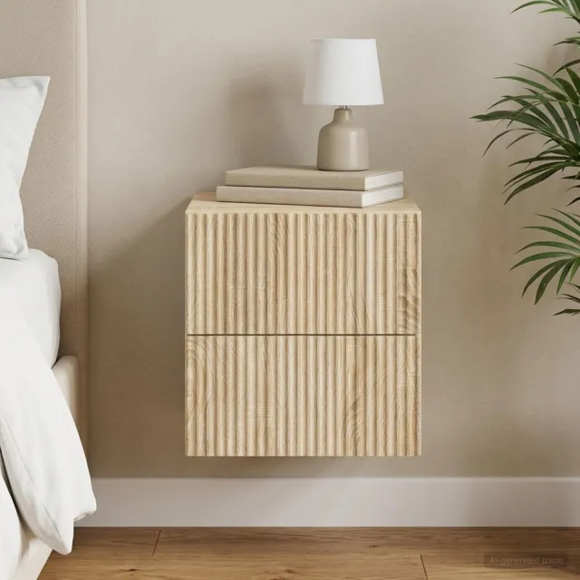 vidaXL Wandbeugel Bedkast Sonoma Eiken 33 x 34,5 x 40 cm Bewerkt hout, foto 2