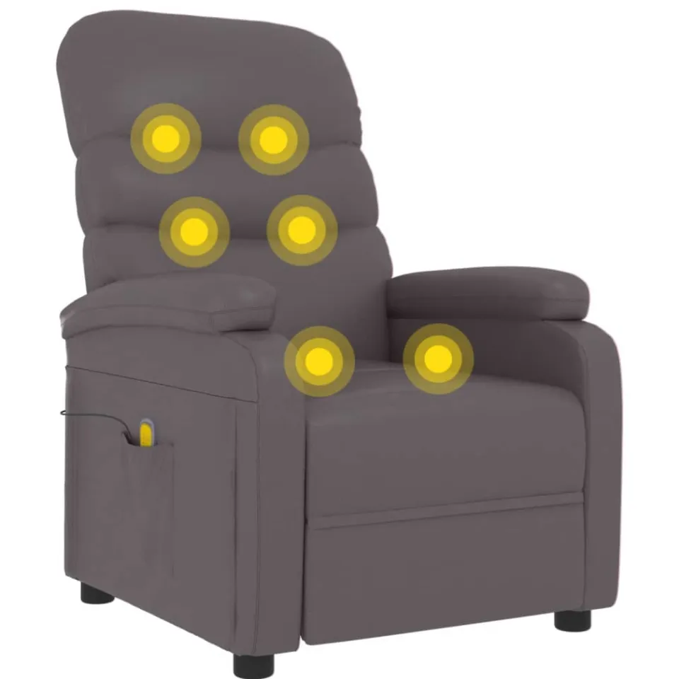 vidaXL Massagestoel kunstleer grijs, foto 3