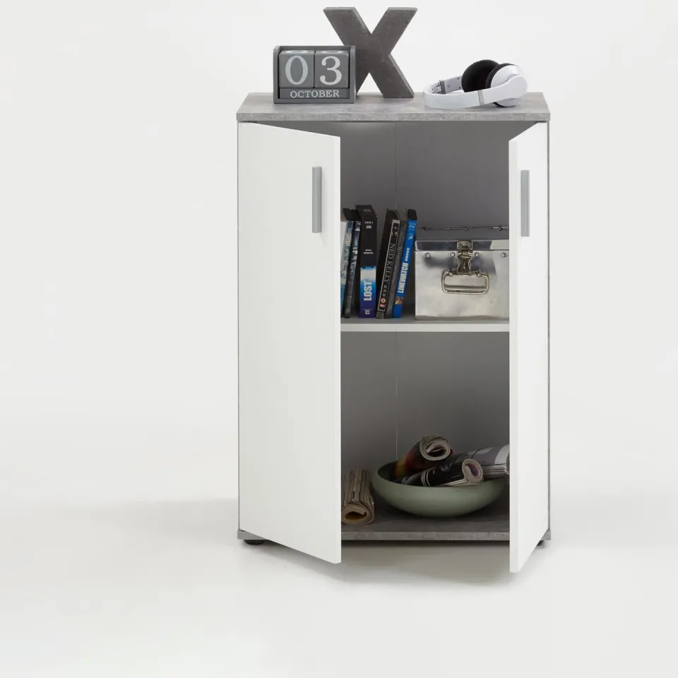 Opbergkast Ares Beton 60 cm grijs | wit, foto 3