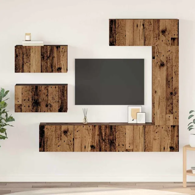 vidaXL Tv-meubelset 6 st Oud Hout Bewerkt hout bruin, foto 2