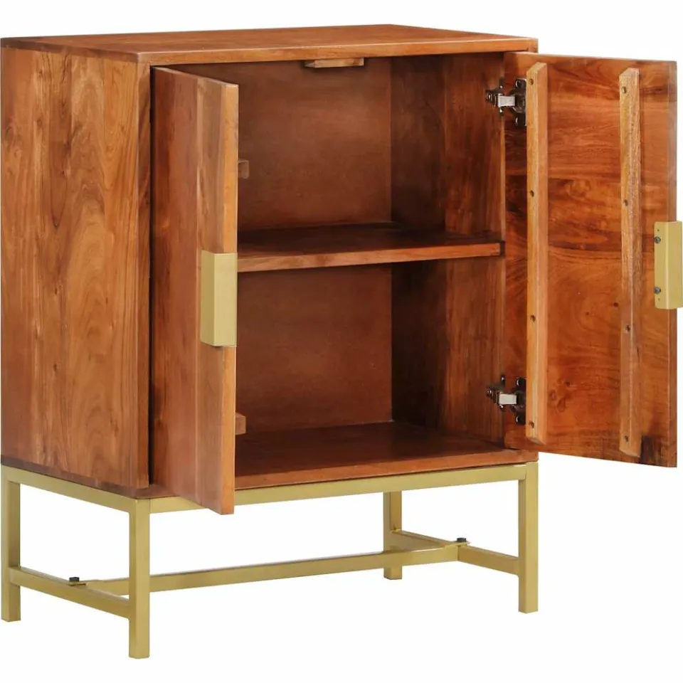 vidaXL Dressoir 60x35x75 cm massief acaciahout bruin, foto 2