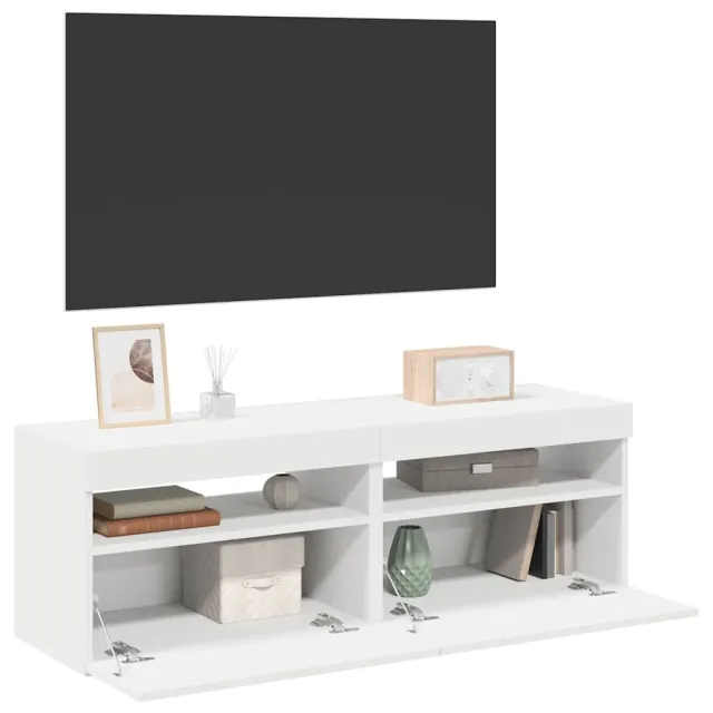vidaXL Tv-meubelen 2 st met LED-verlichting 60x35x40 cm wit
