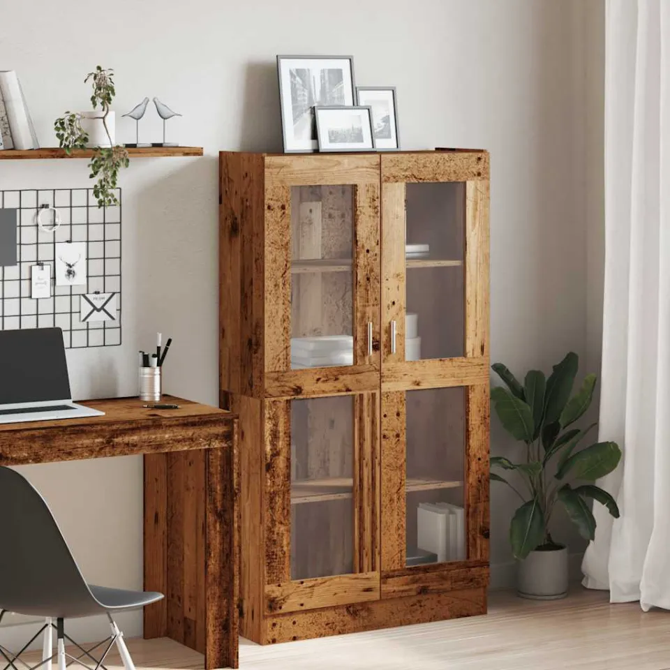 vidaXL Hoge kast 82,5x30,5x150 cm bewerkt hout oud houtkleurig bruin, foto 2
