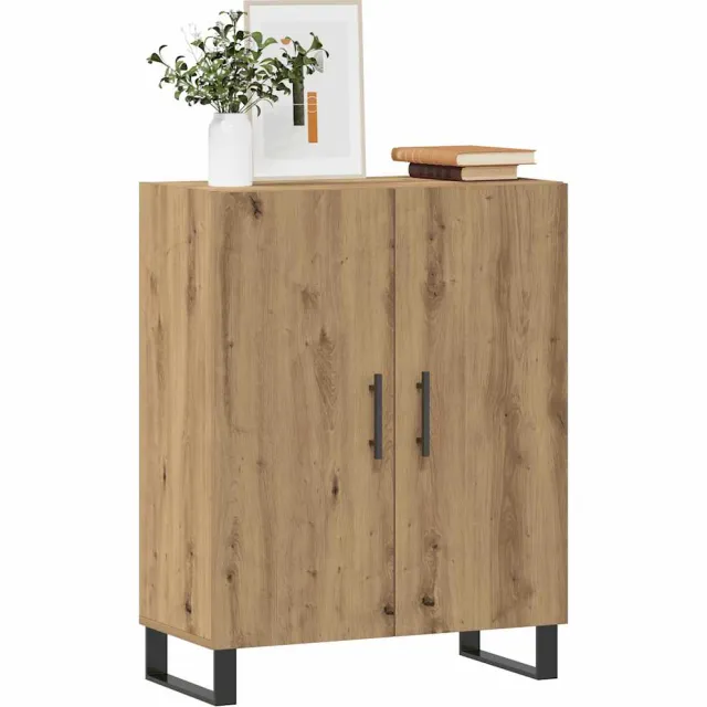 vidaXL Dressoir 69,5x34x90 cm bewerkt hout artisanaal eikenkleur Bruin