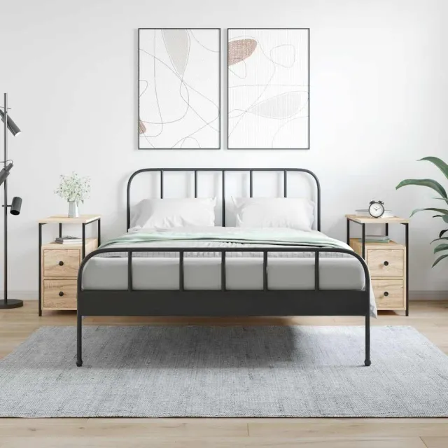 vidaXL Nachtkastjes 2 st 30x60x60 cm bewerkt hout sonoma eikenkleurig, foto 2